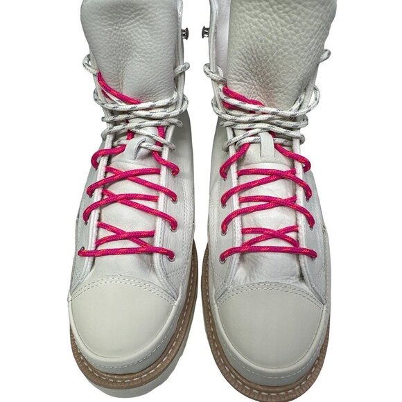Converse Chuck Taylor All Star Shoes Womens Size 10 White Leather High Top Boots - Picture 5 of 16